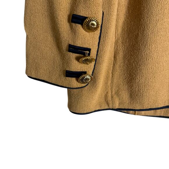 St. John Camel Tan Knit Button Front Office Suit Blazer Jacket Size 6 - Picture 10 of 12